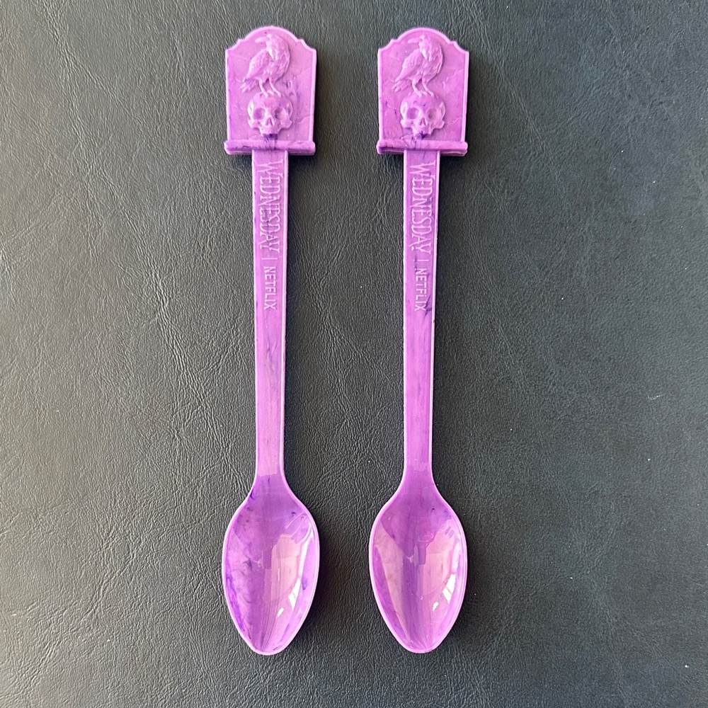 Purple Wednesday Addams Spoons